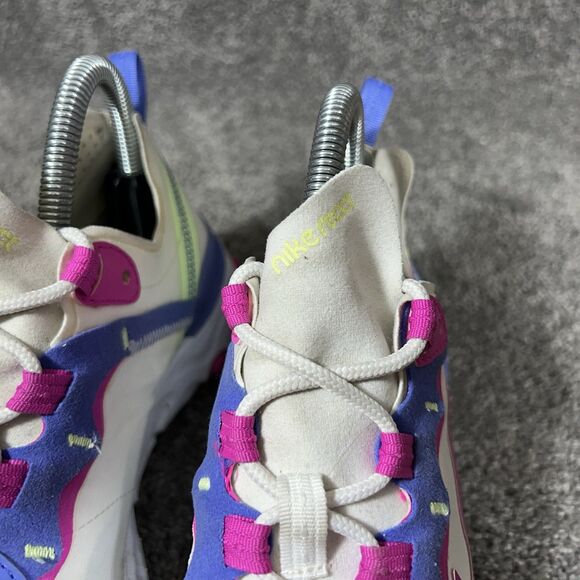 Nike React Element 55 BQ2728-104 Women’s Size 7 White Fire Pink Sapphire Shoes - Picture 4 of 12